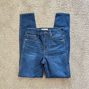 Madewell Women's 10" High-Rise Skinny Jeans in Hayes Wash Dark Blue sz 25